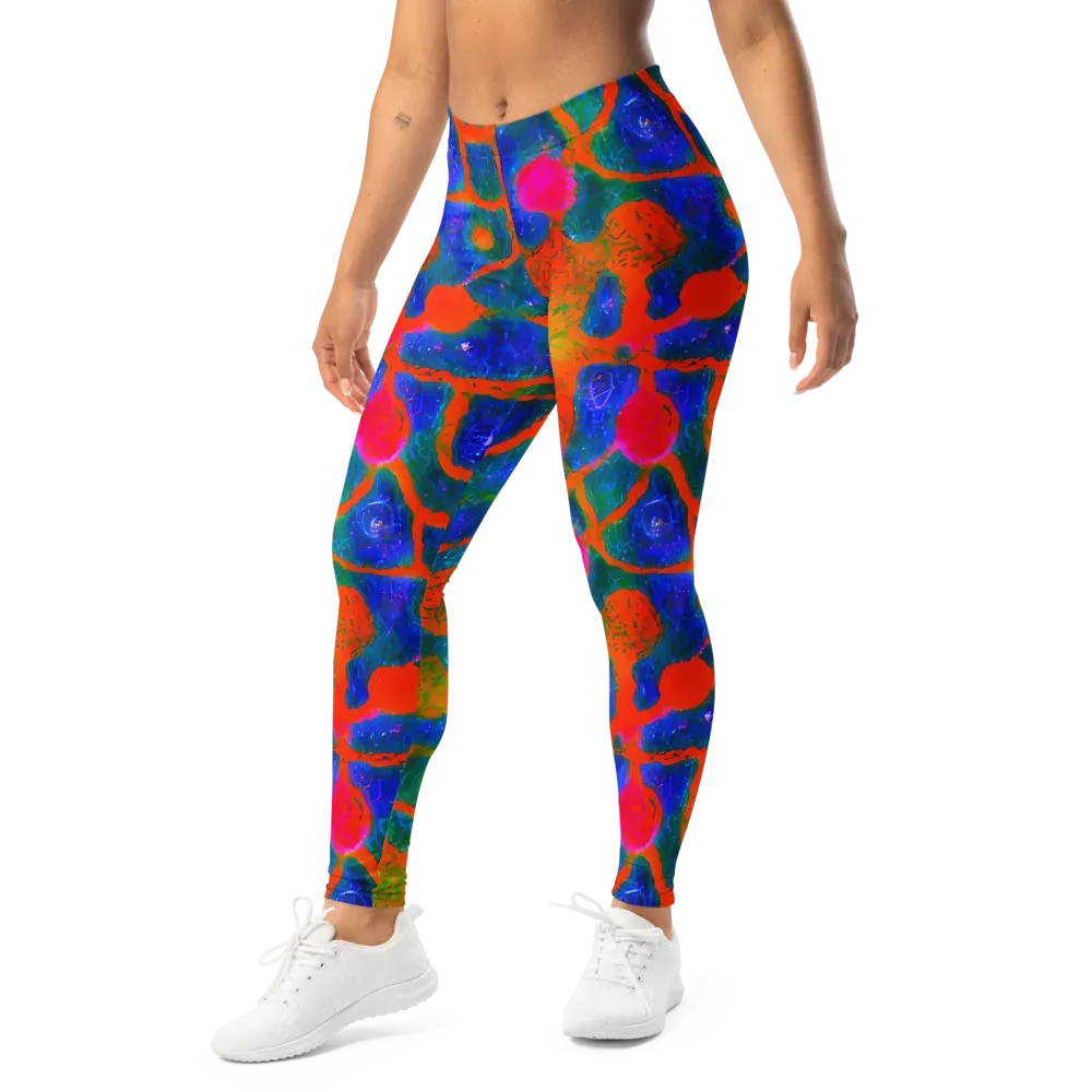 Vibrant Mosaic on Leggings — Left Front