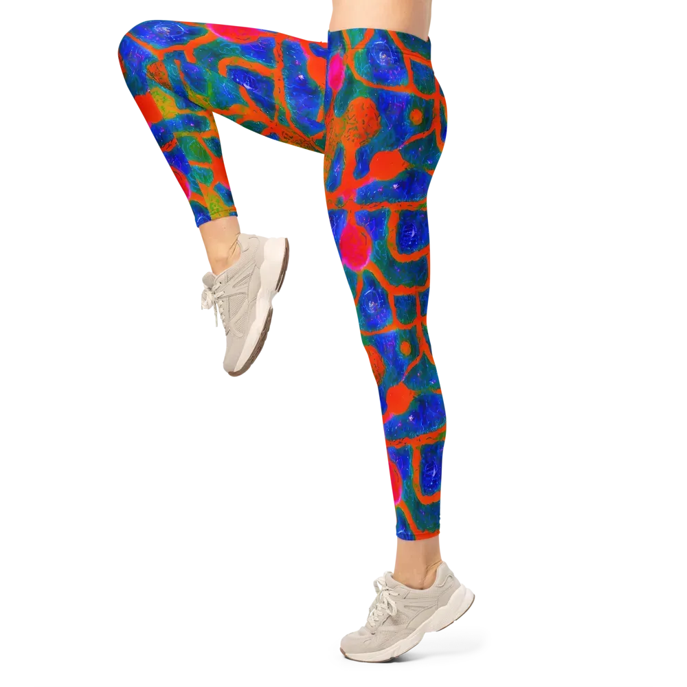 Vibrant Mosaic on Leggings — Left