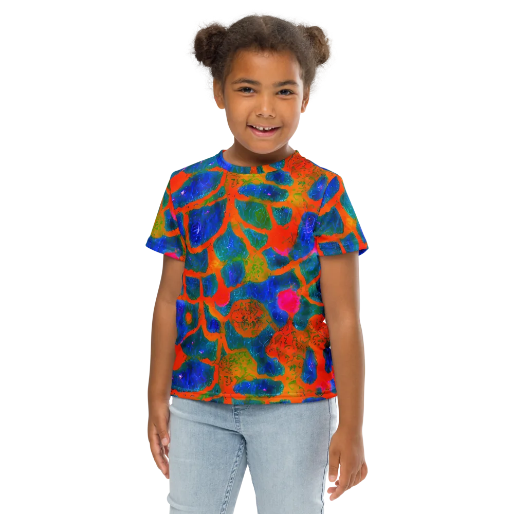 Vibrant Mosaic on Kids Crew Neck T-Shirt — Front