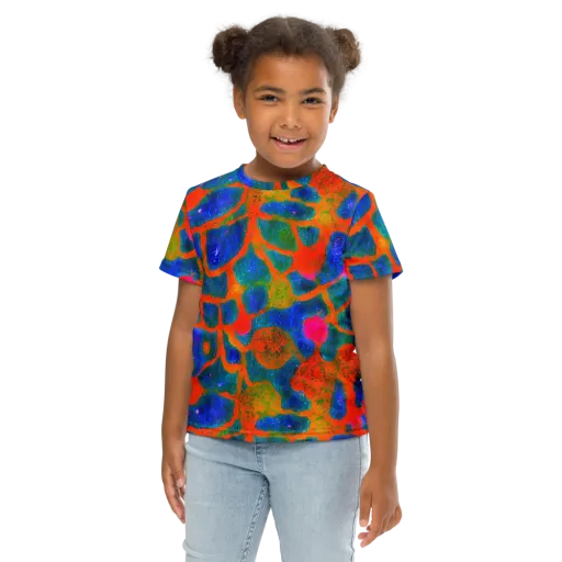 Vibrant Mosaic on a Kids Crew Neck T-Shirt