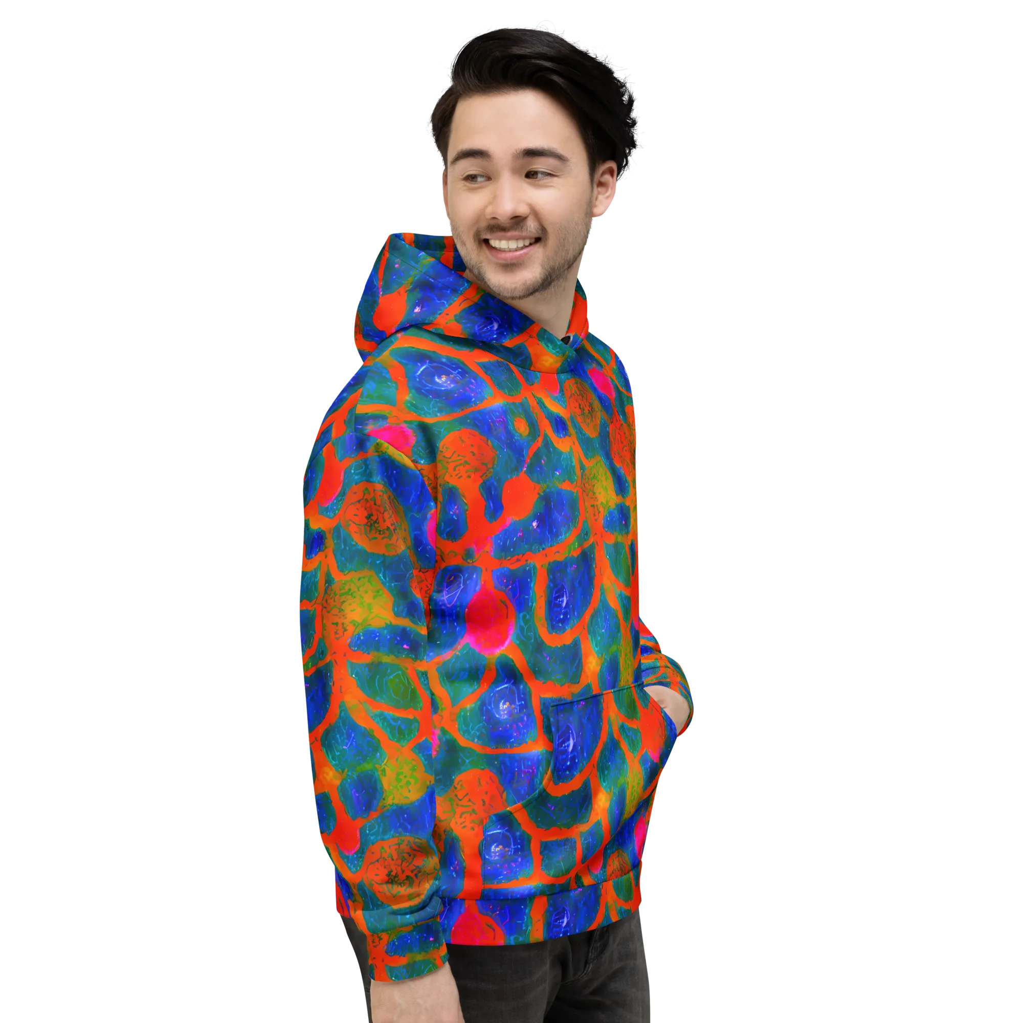 Vibrant Mosaic on Hoodie — Right