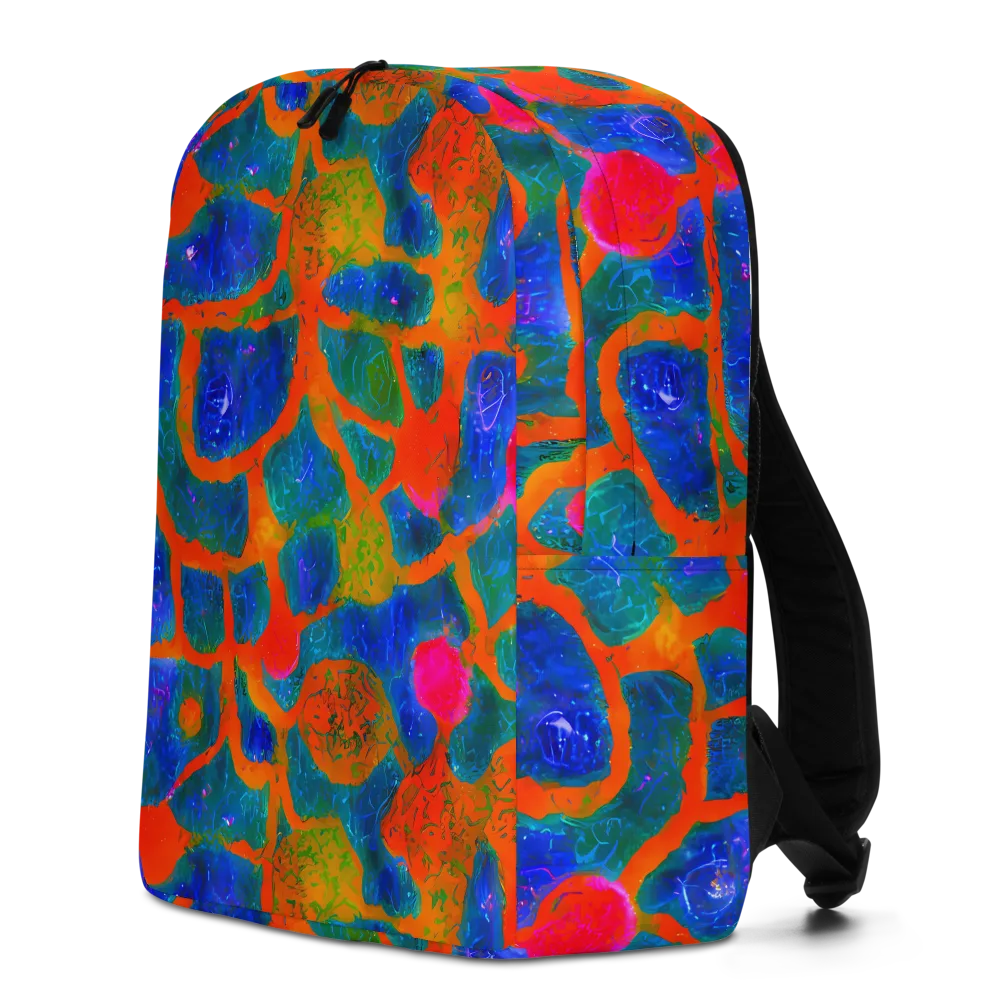 Vibrant Mosaic on Minimalist Backpack — Left