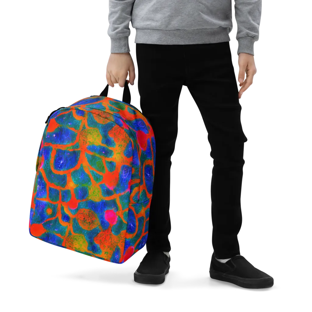 Vibrant Mosaic on Minimalist Backpack — Zoomed-in