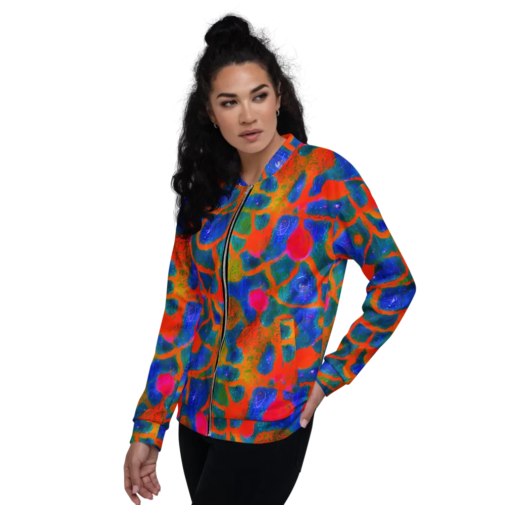 Vibrant Mosaic on Bomber Jacket — Left
