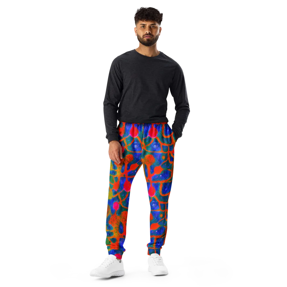 Vibrant Mosaic on Men's Joggers — Front