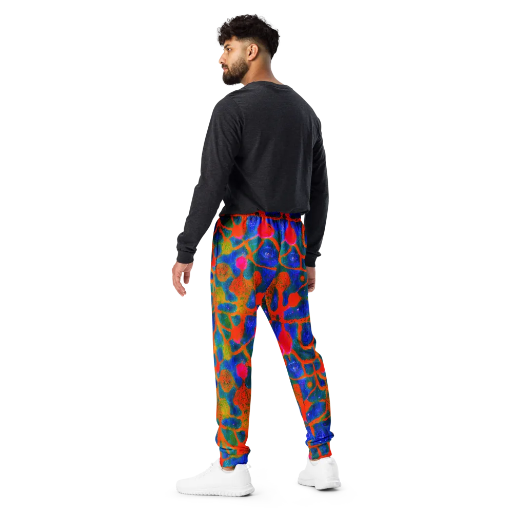 Vibrant Mosaic on Men's Joggers — Back