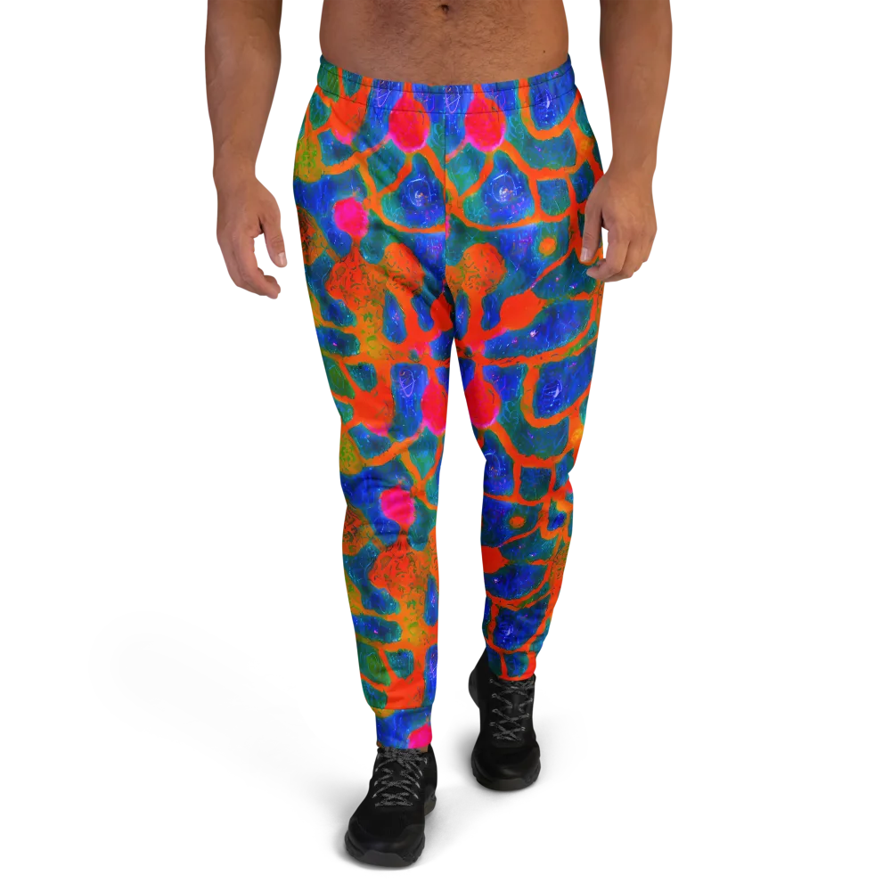 Vibrant Mosaic on Men's Joggers — Front