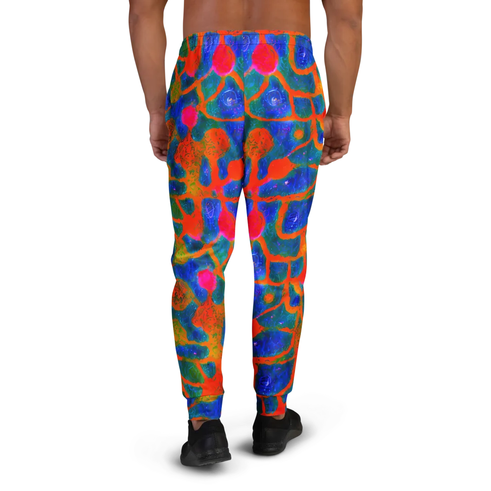 Vibrant Mosaic on Men's Joggers — Back