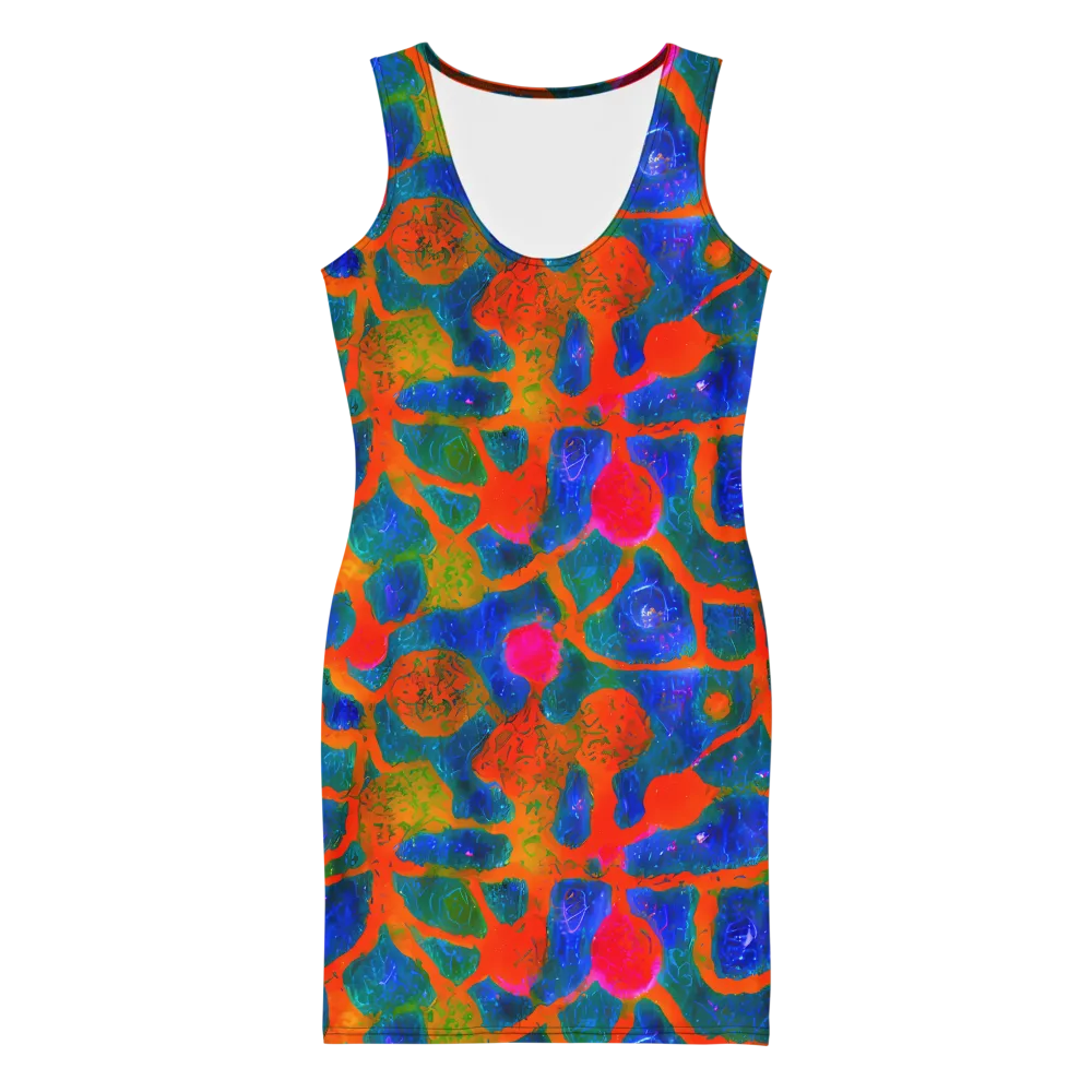 Vibrant Mosaic on Bodycon Dress — Front