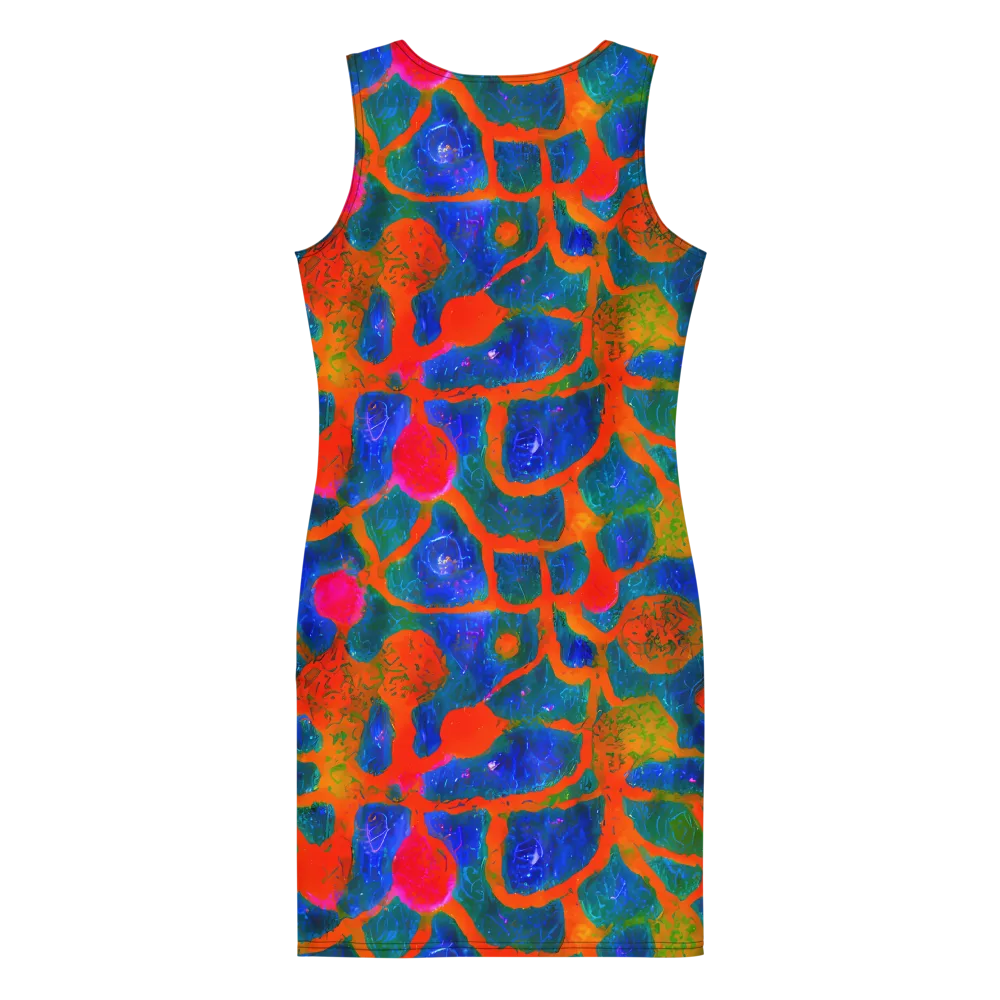 Vibrant Mosaic on Bodycon Dress — Back