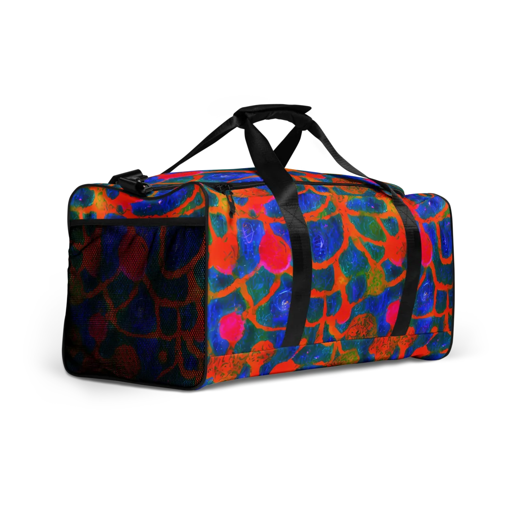 Vibrant Mosaic on Duffle Bag — Right Front