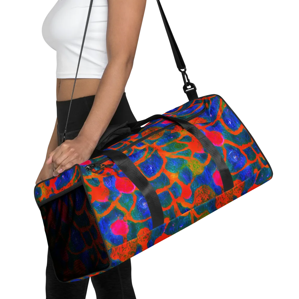 Vibrant Mosaic on Duffle Bag — Front