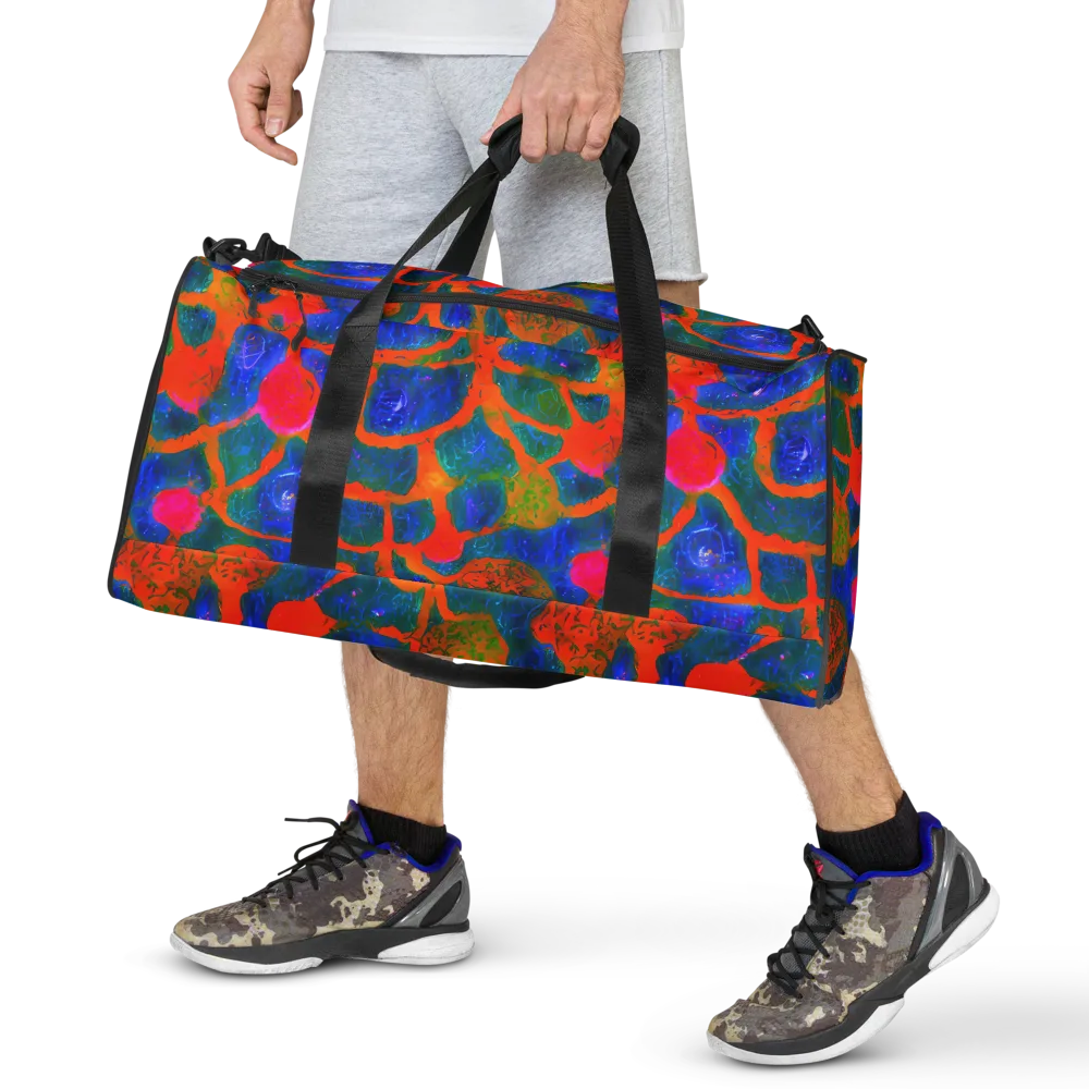 Vibrant Mosaic on Duffle Bag — Front