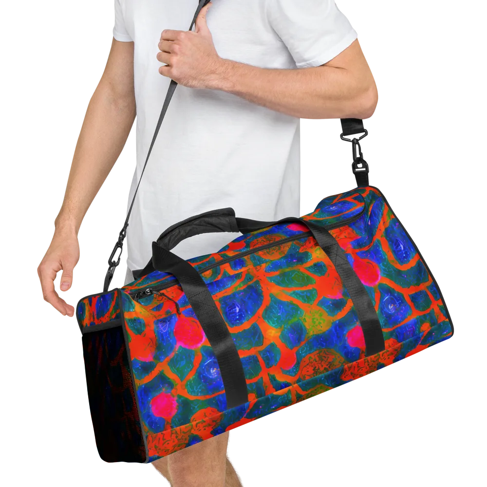 Vibrant Mosaic on Duffle Bag — Right Front