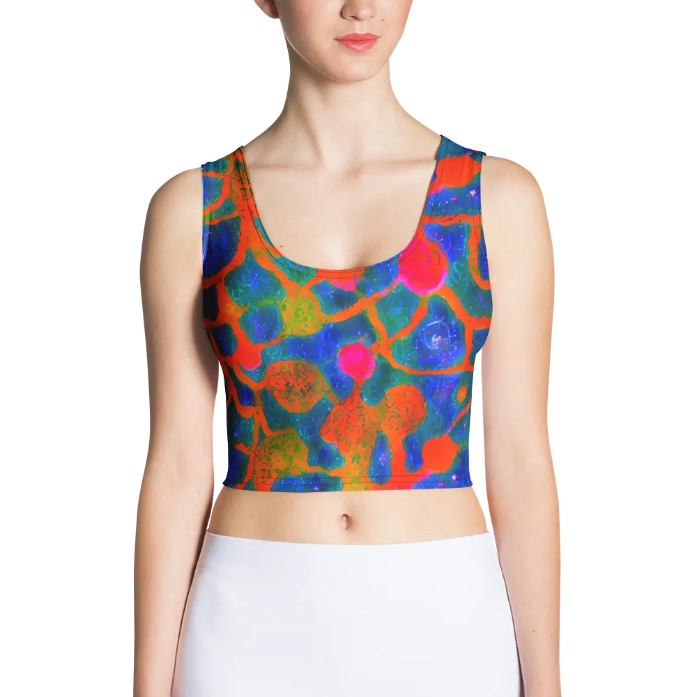 Vibrant Mosaic on Crop Top — Front