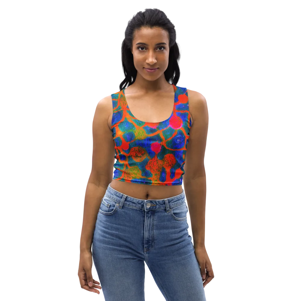Vibrant Mosaic on Crop Top — Front