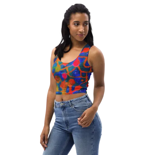 Vibrant Mosaic on a Crop Top