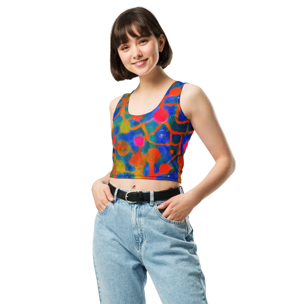 Vibrant Mosaic on Crop Top — Front