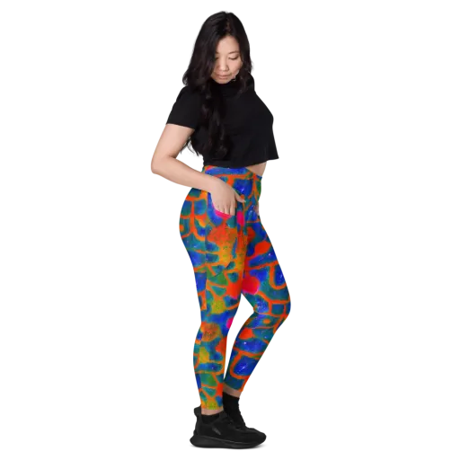 Vibrant Mosaic on a Leggings with Pockets