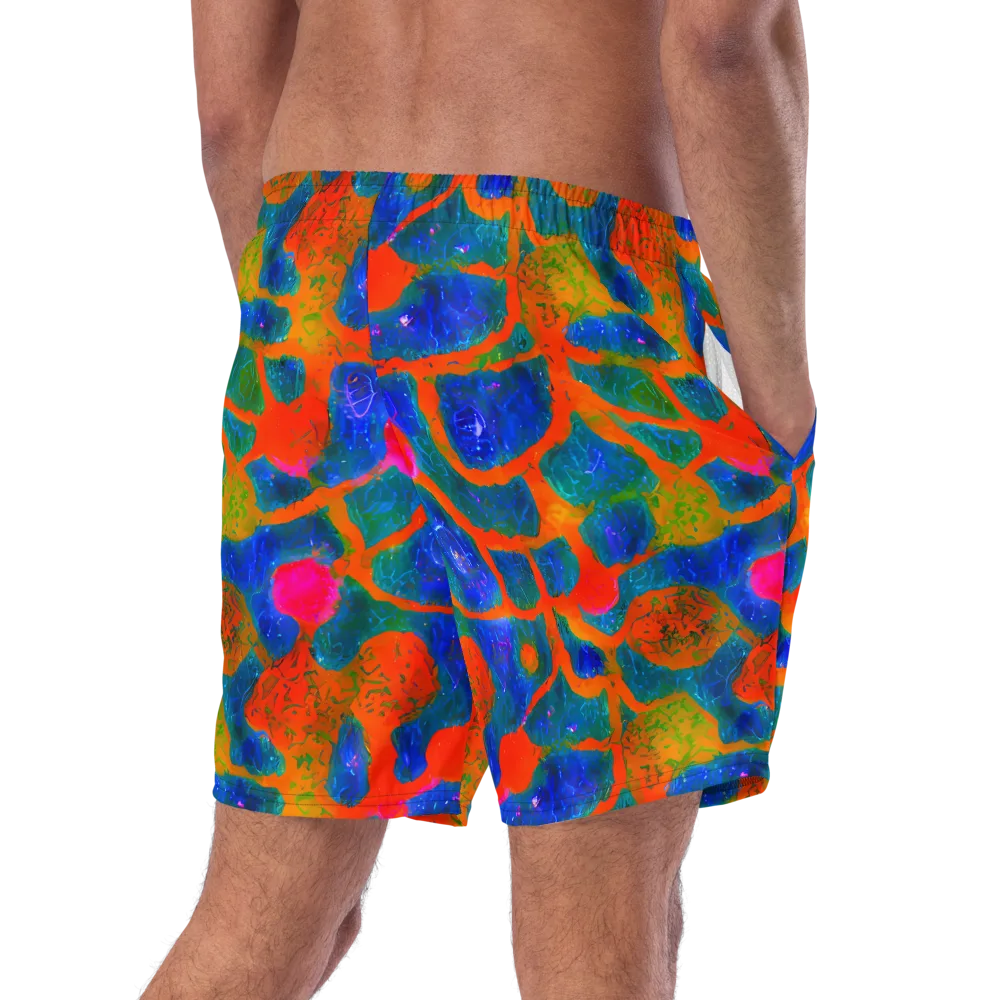 Vibrant Mosaic on Swim Trunks — Right Back