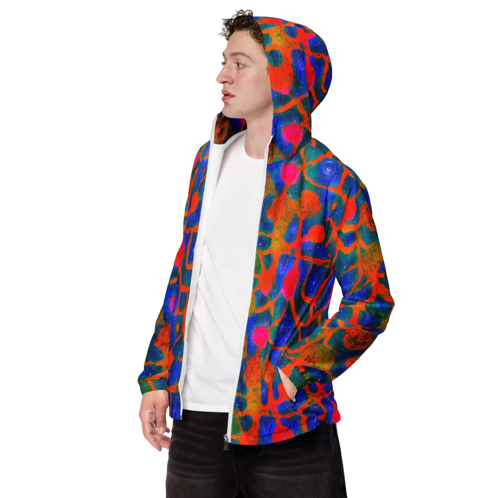 Vibrant Mosaic on Men's Windbreaker — Left Front