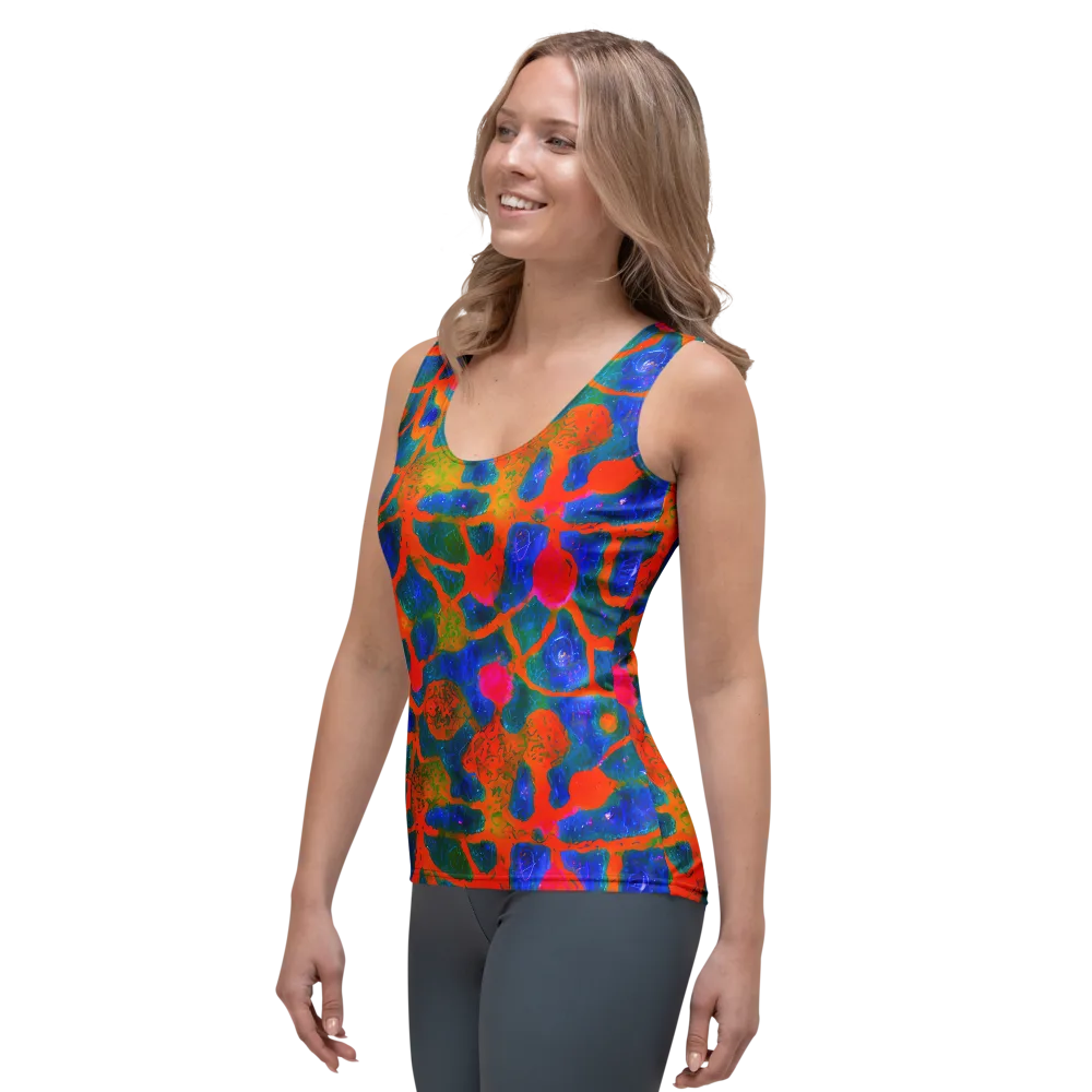 Vibrant Mosaic on Women's Tank Top — Left Front