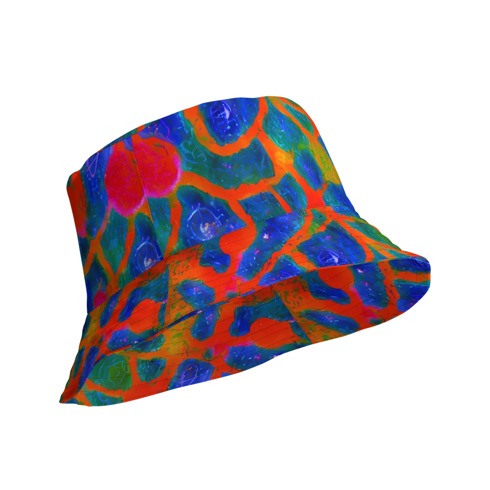 Vibrant Mosaic on Reversible Bucket Hat — Product details Outside