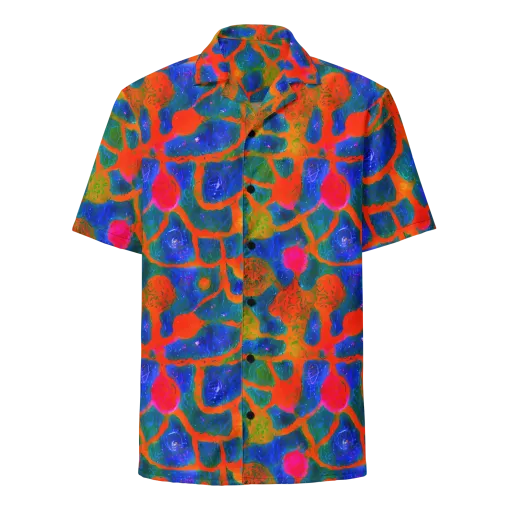 Vibrant Mosaic on a Button Shirt