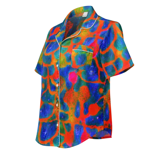 Vibrant Mosaic on a Women's Short Sleeve Pajama Top