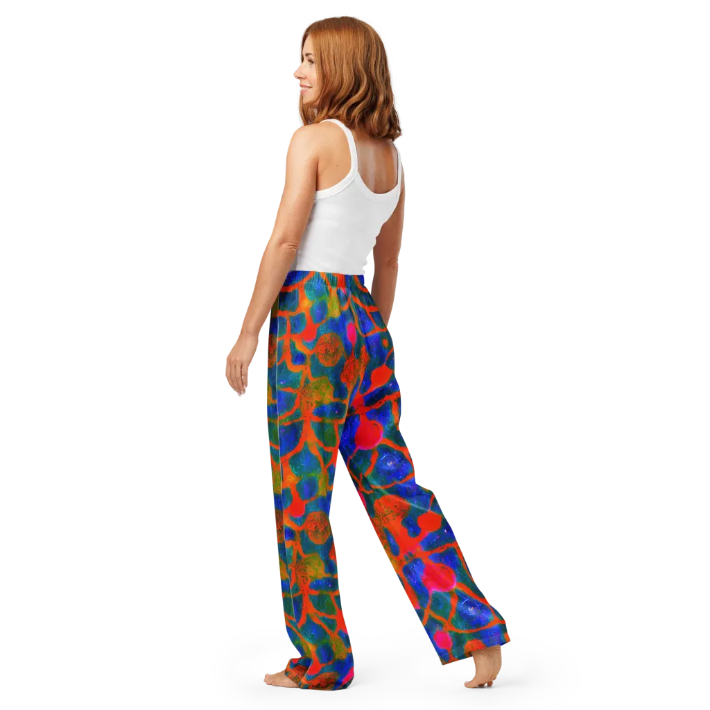 Vibrant Mosaic on Women's Pajama Pants — Back