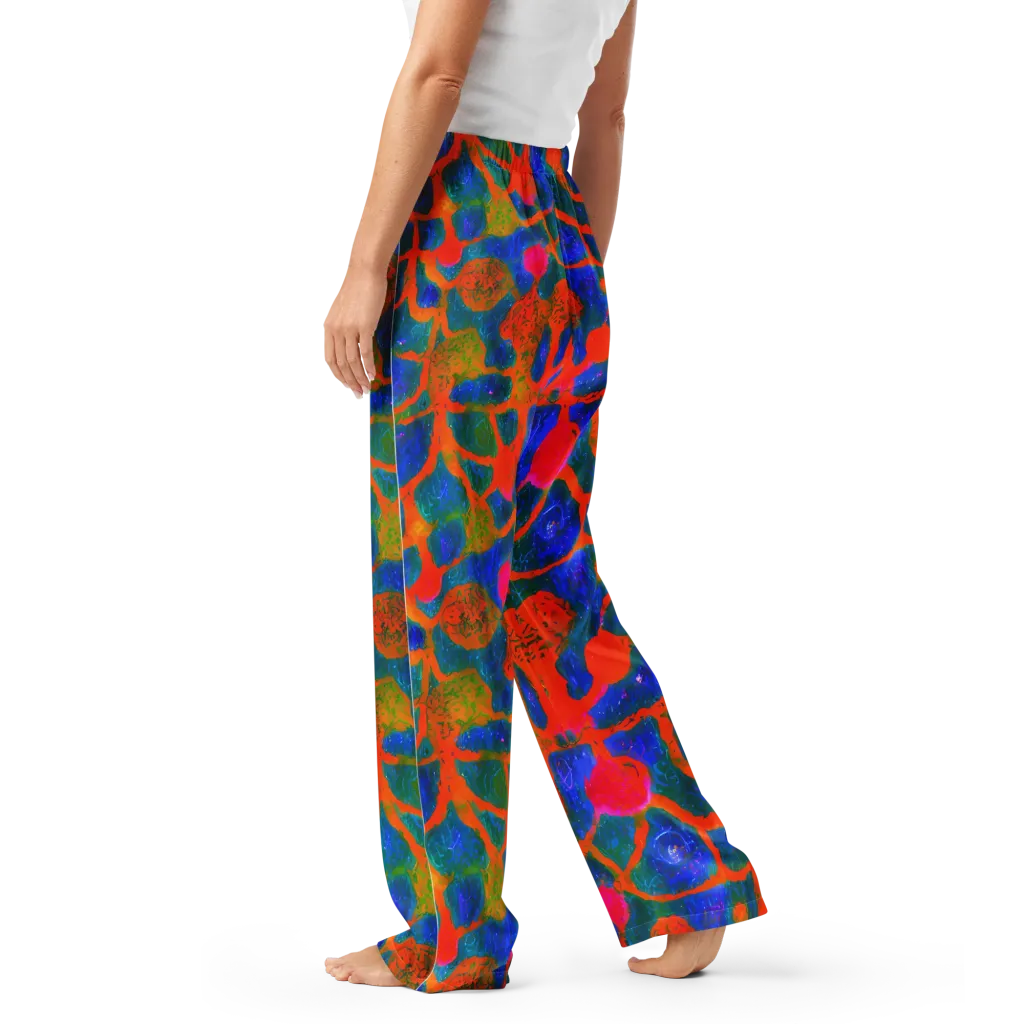 Vibrant Mosaic on Women's Pajama Pants — Left