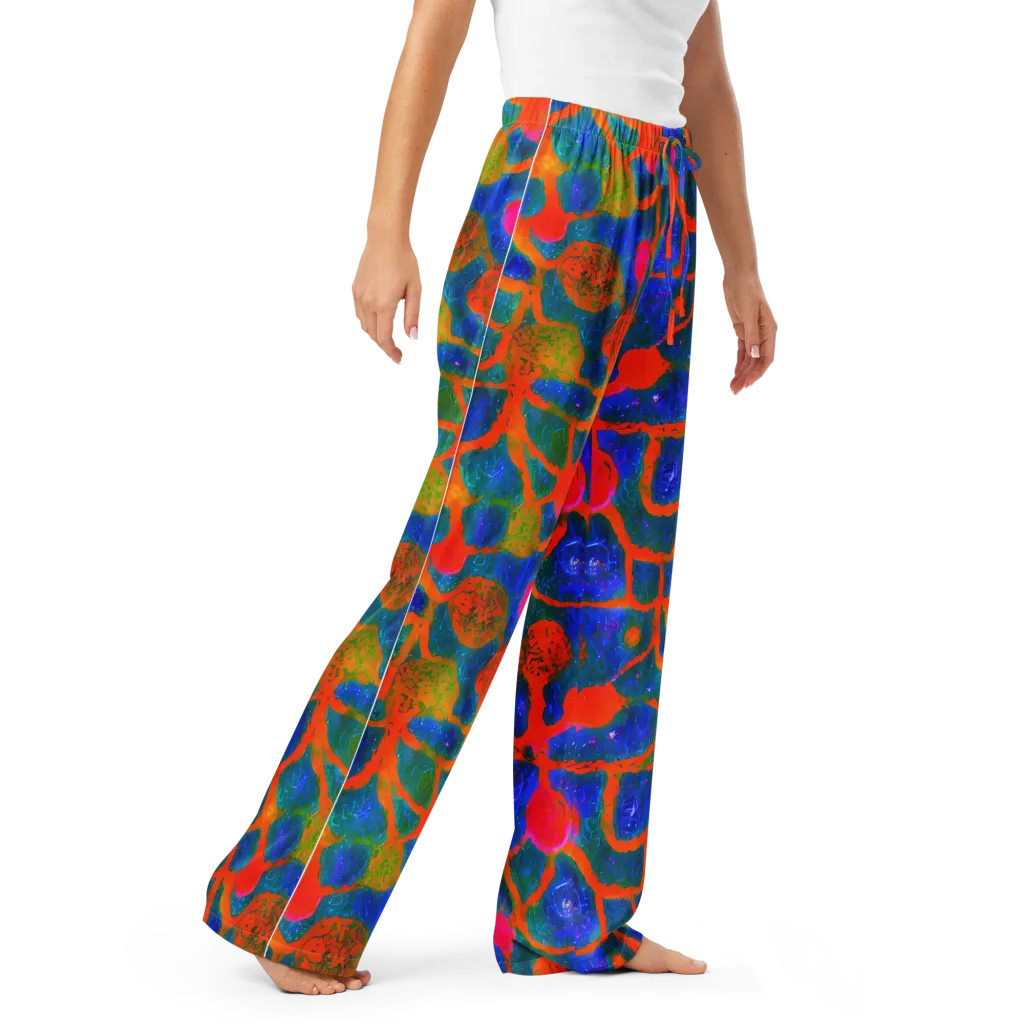 Vibrant Mosaic on Women's Pajama Pants — Right Front
