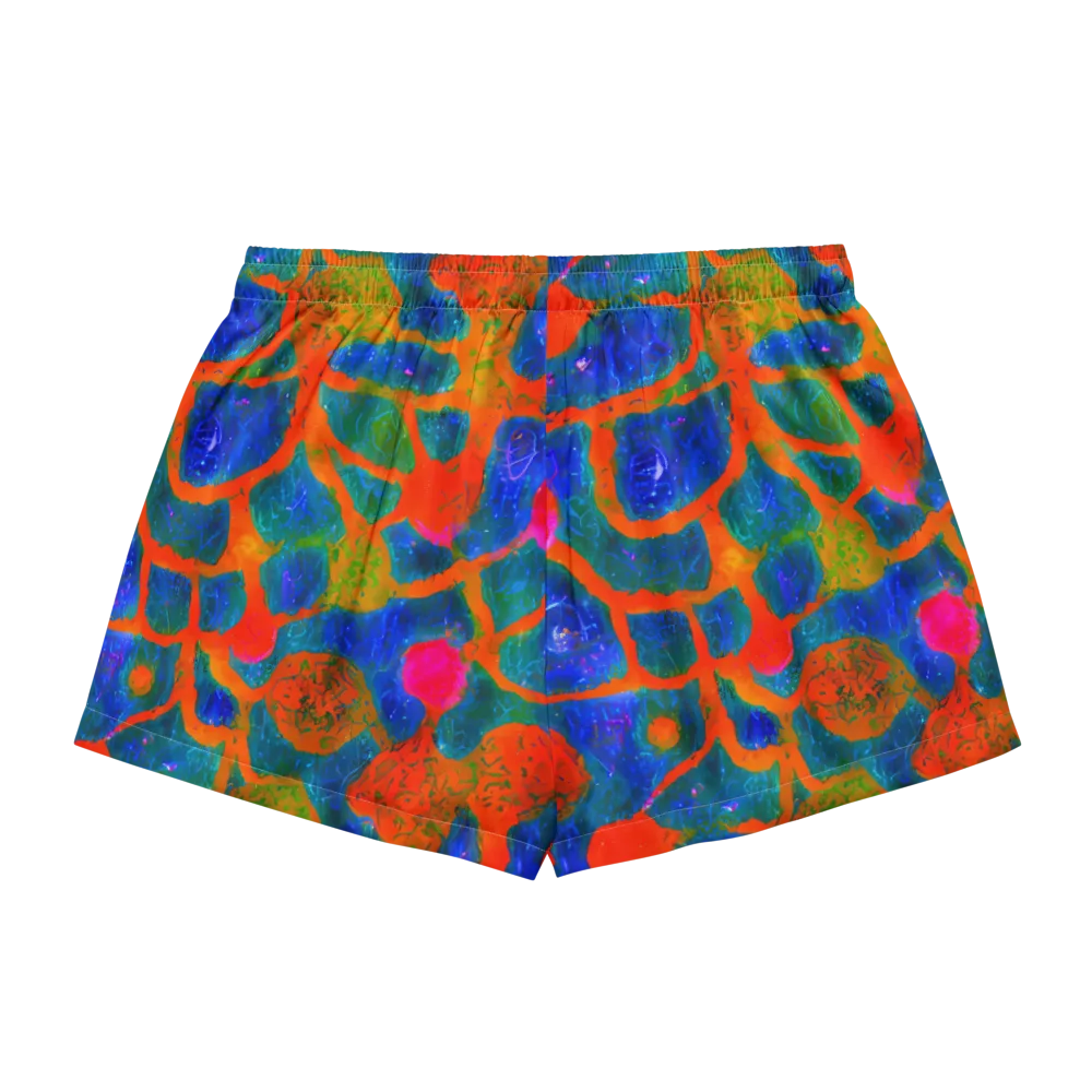 Vibrant Mosaic on Women's Pajama Shorts — Back