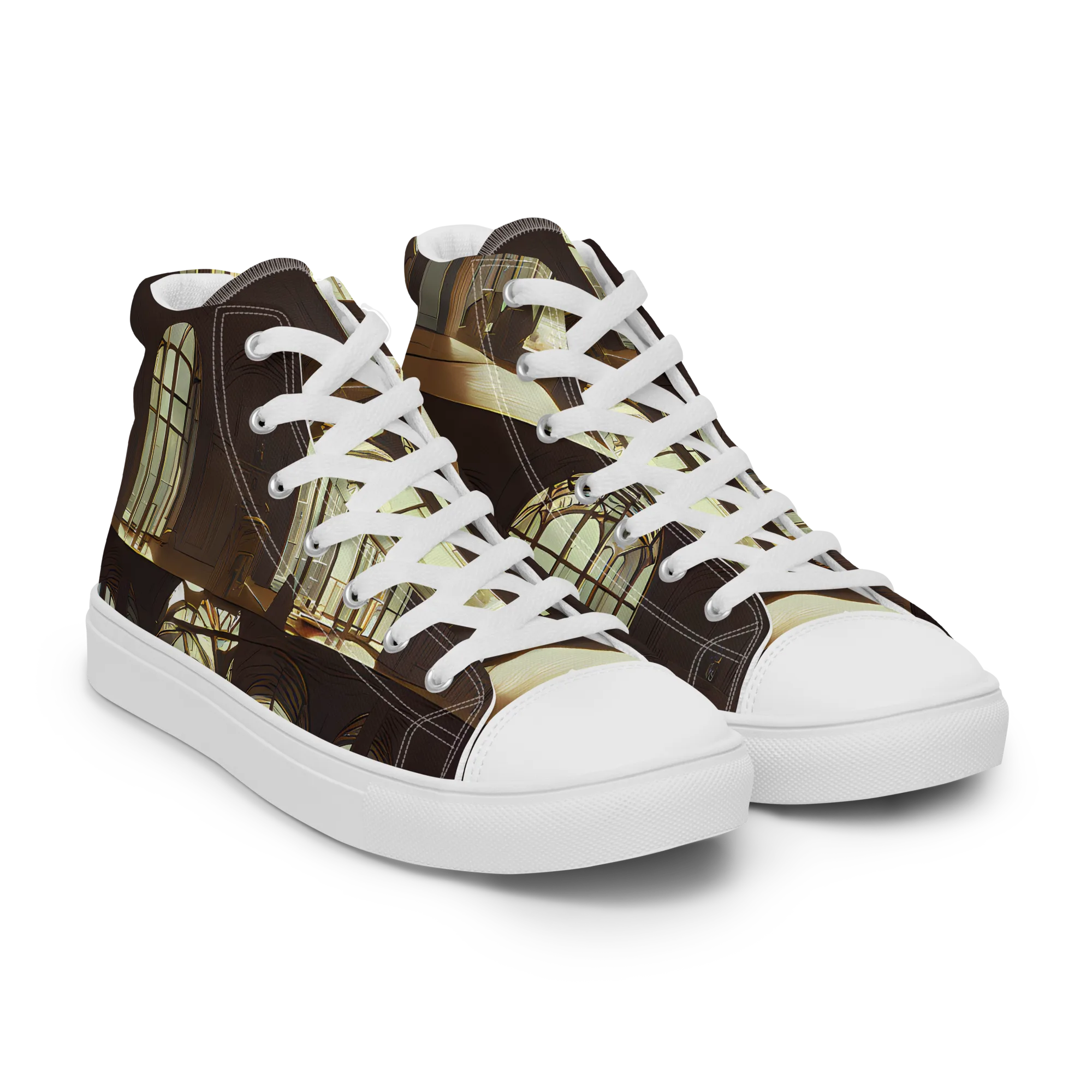 Dutch Perspective on Men's High Top Canvas Shoes — Right Front