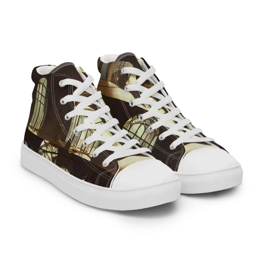 Dutch Perspective on a Men's High Top Canvas Shoes