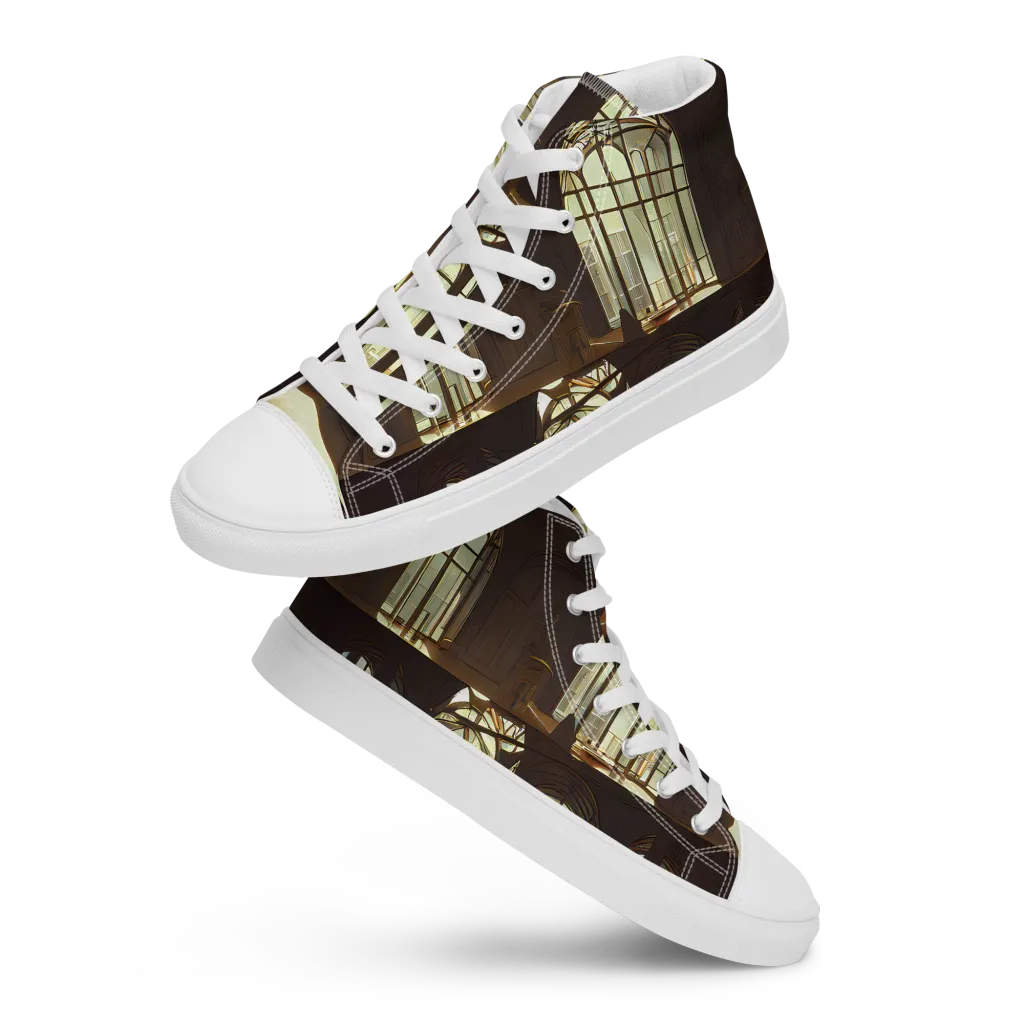 Dutch Perspective on Men's High Top Canvas Shoes — Front