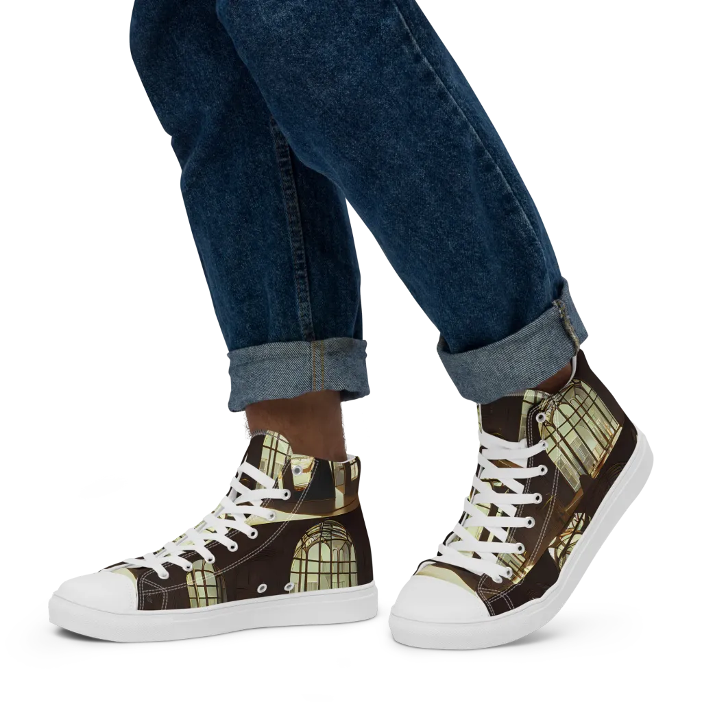 Dutch Perspective on Men's High Top Canvas Shoes — Left