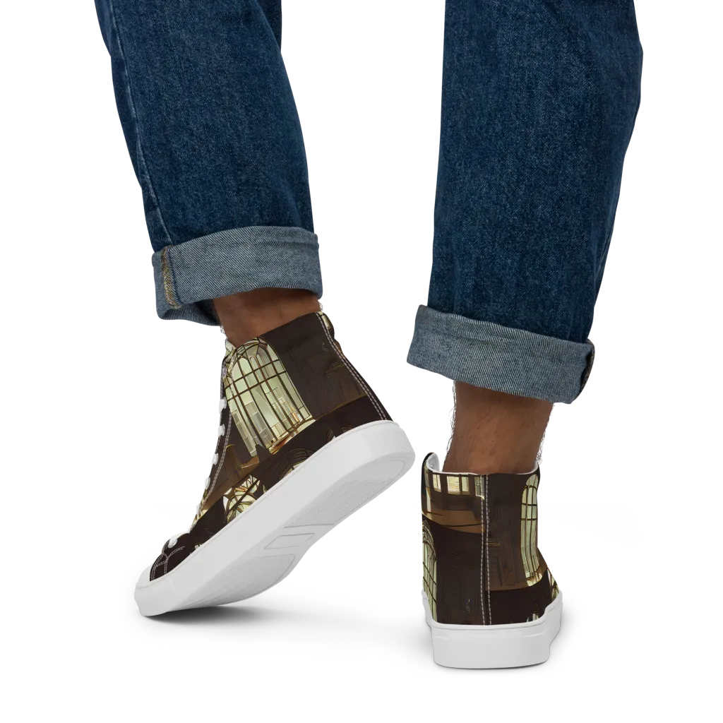 Dutch Perspective on Men's High Top Canvas Shoes — Back