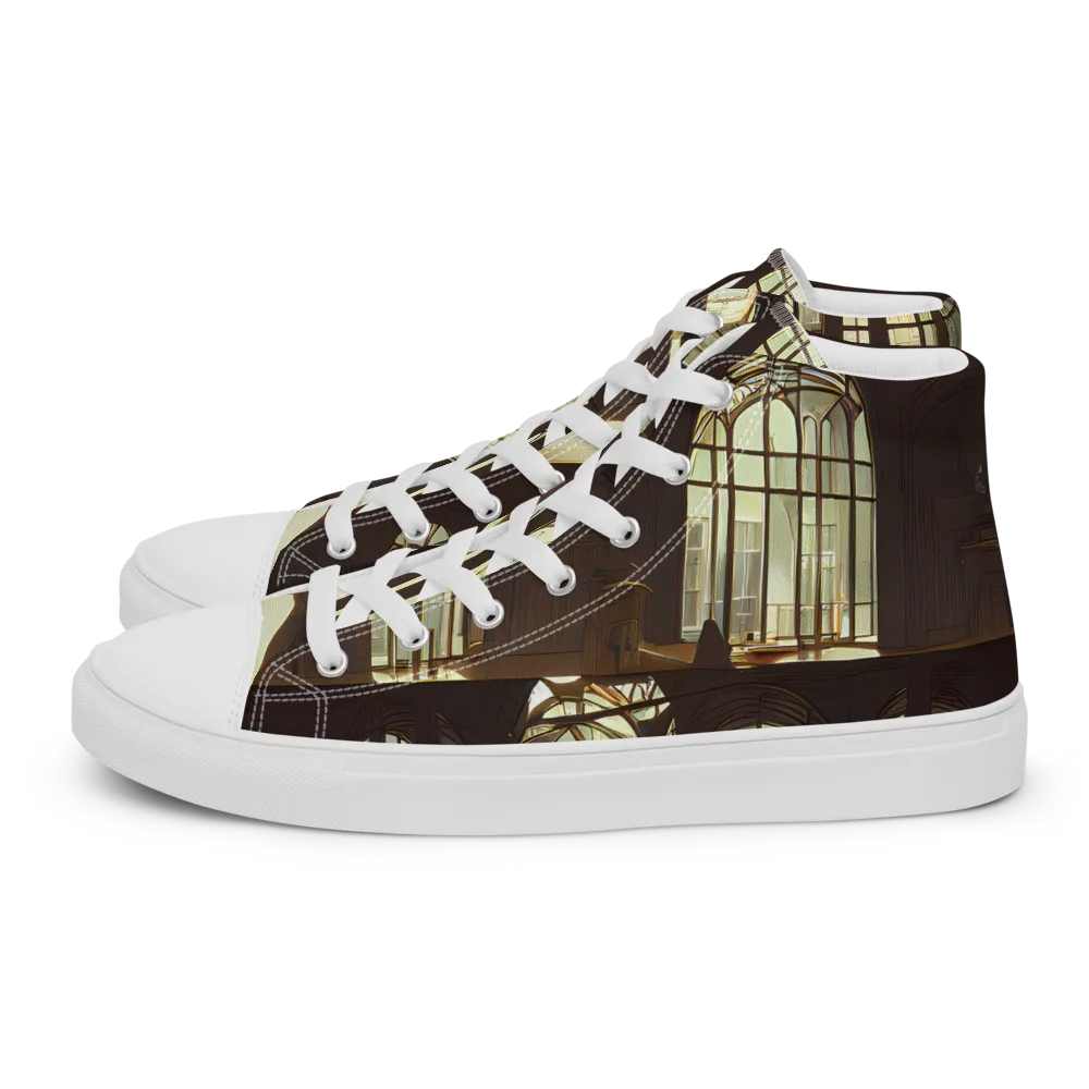 Dutch Perspective on Women's High Top Canvas Shoes — Left