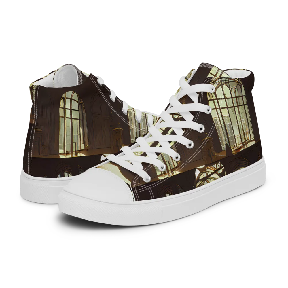 Dutch Perspective on Women's High Top Canvas Shoes — Left