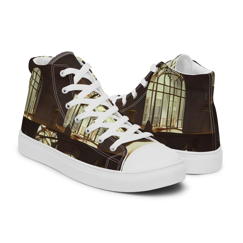Dutch Perspective on Women's High Top Canvas Shoes — Right
