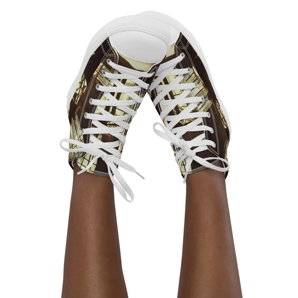 Dutch Perspective on Women's High Top Canvas Shoes — Front