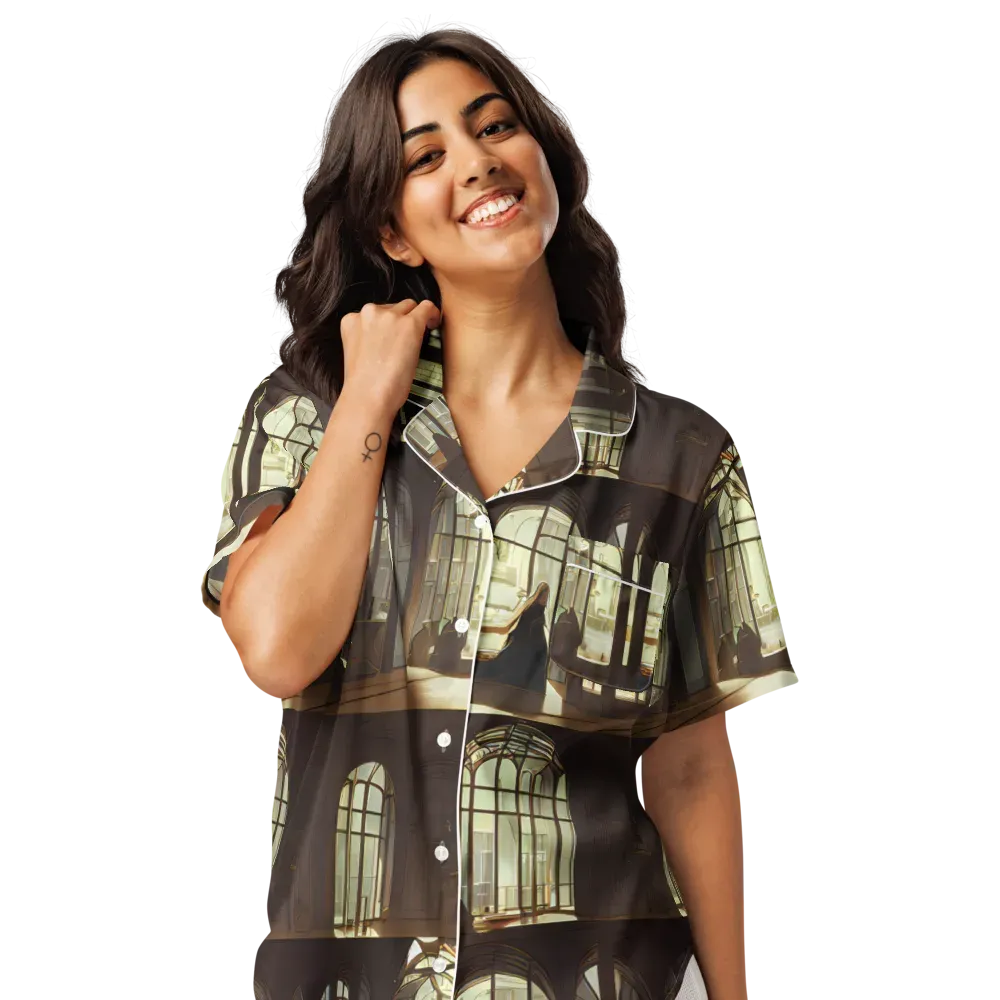 Dutch Perspective on Women's Short Sleeve Pajama Top — Front