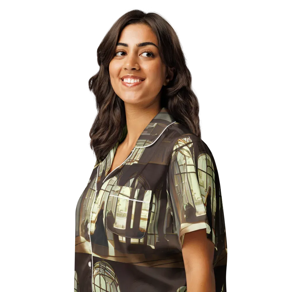 Dutch Perspective on Women's Short Sleeve Pajama Top — Left Front