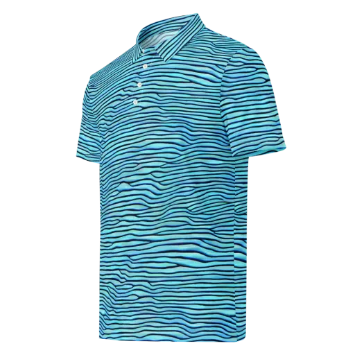 Aqua Drift on a Men's Slim Fit Polo Shirt