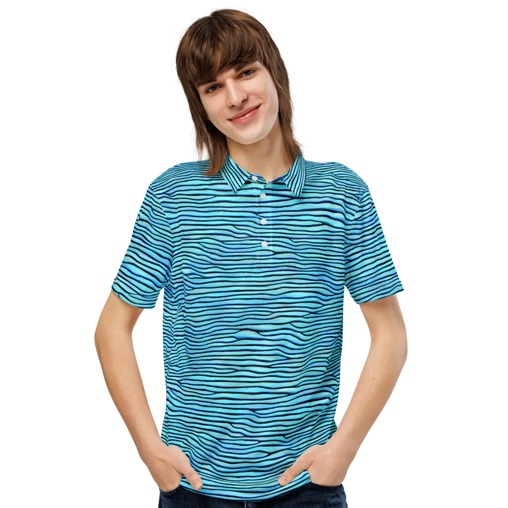 Aqua Drift on Men's Slim Fit Polo Shirt — Front