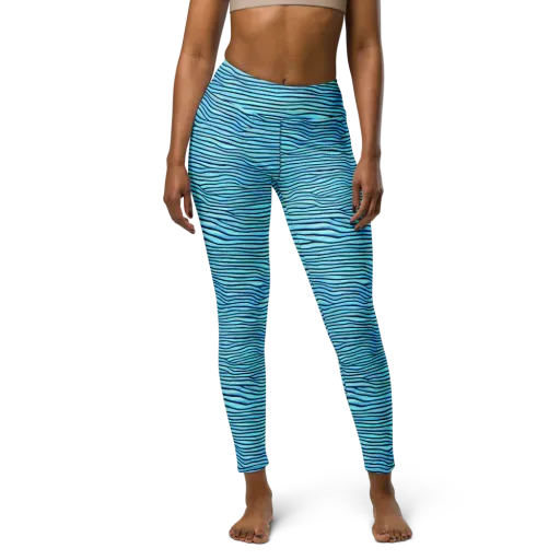Aqua Drift on a Yoga Leggings