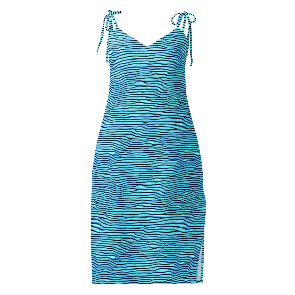 Aqua Drift on Slip Dress — Front