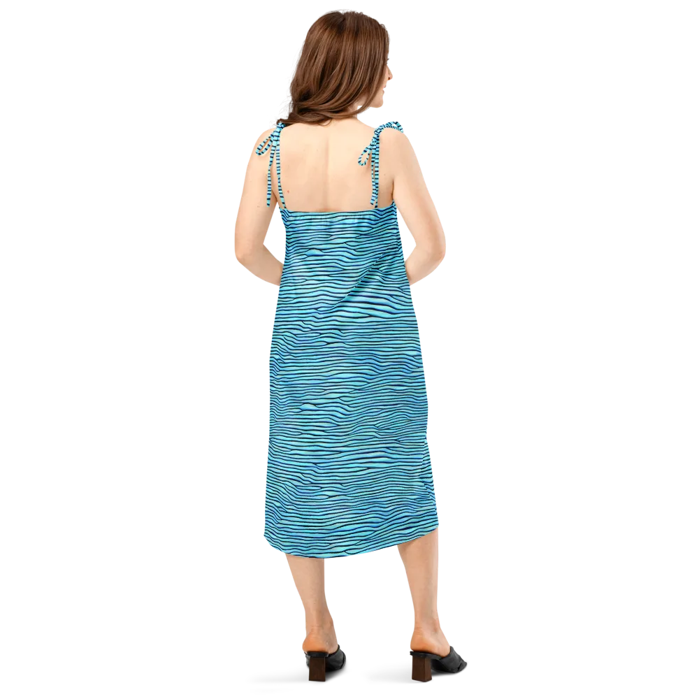 Aqua Drift on Slip Dress — Back
