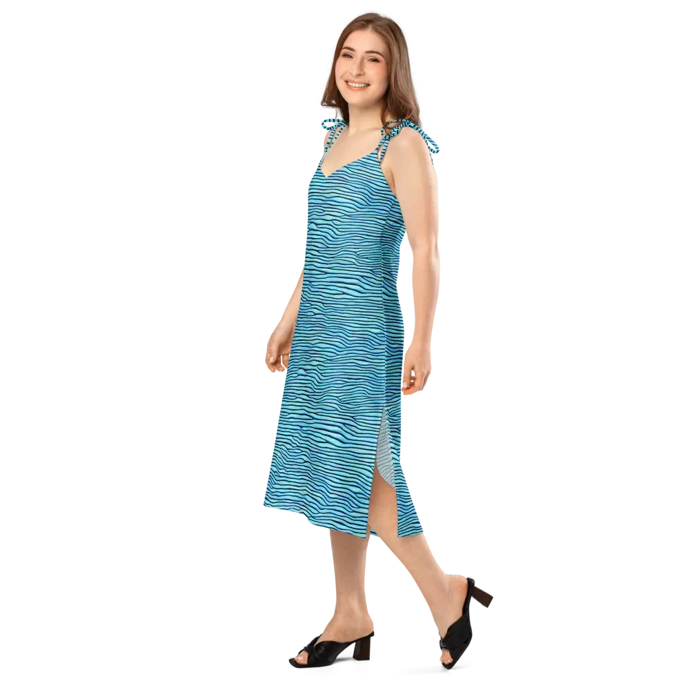 Aqua Drift on Slip Dress — Left Front